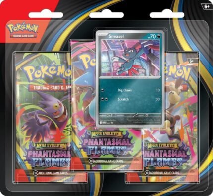 Pokemon TCG: Mega Evolution Phantasmal Flames (ME02) 3-Pack Blister Case (24ct)